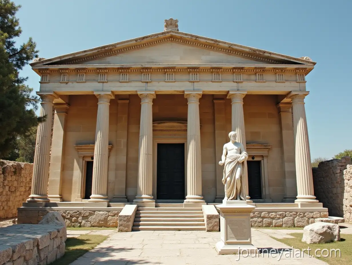 AncientAncient-Greek-stoic-architecture-Greek-Stoic-Architecture-with-Marcus-Aurelius-Statue