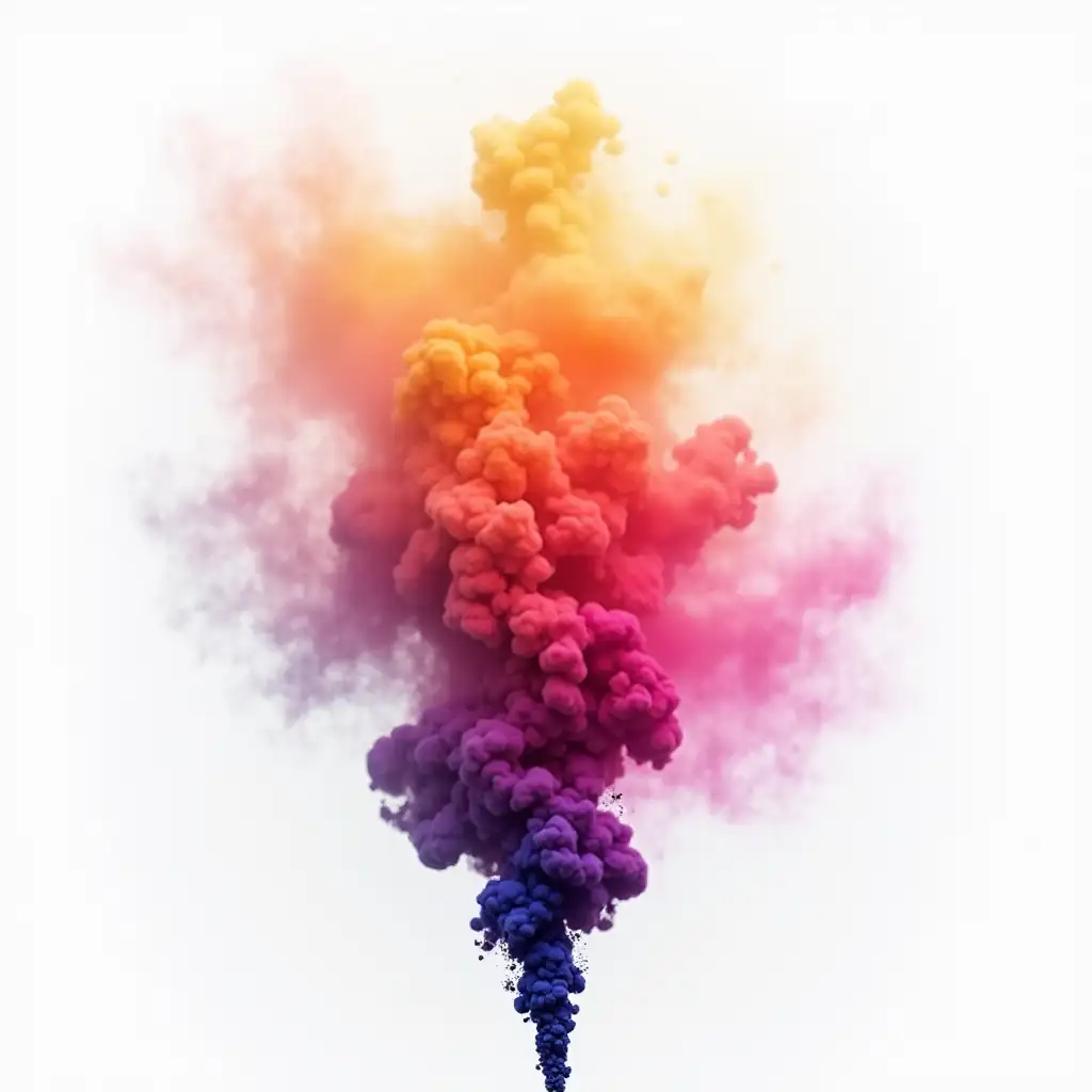 Vibrant-Colored-Smoke-from-Indian-Holi-Festival-on-White-Background