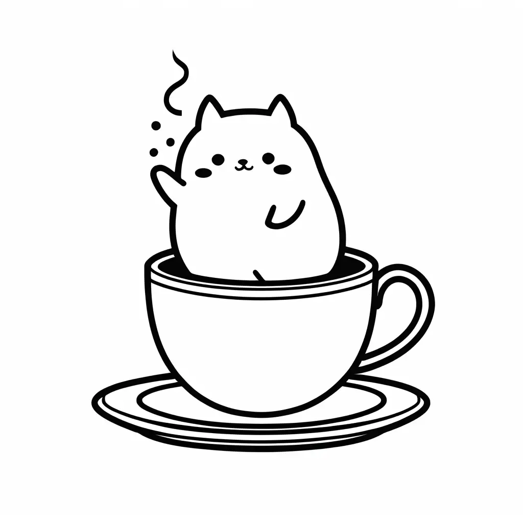 Kawaii-Animal-Tea-Party-Coloring-Page