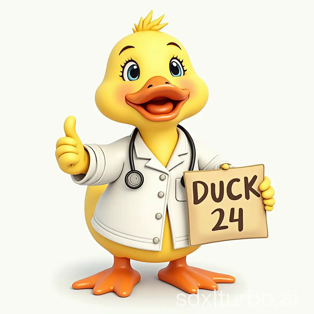 Therapist-Duck-3D-Model-with-DUCK-24-Sign