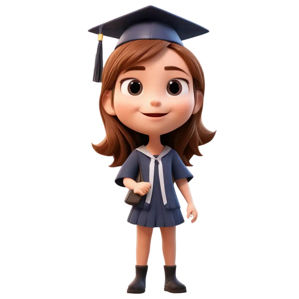 Graduated-Girl-Cartoon-Student-PNG-Image-of-University-Building