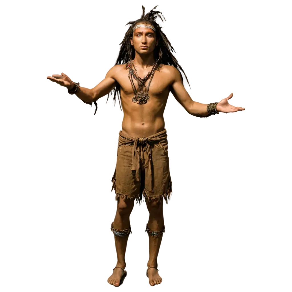 Apocalypto (2006) movie hero full body T pose posture . 4k details.  good lighting.