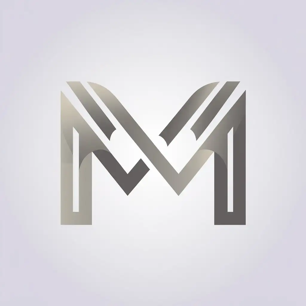 LOGO Design for Minimalism M Symbol with Clear Background