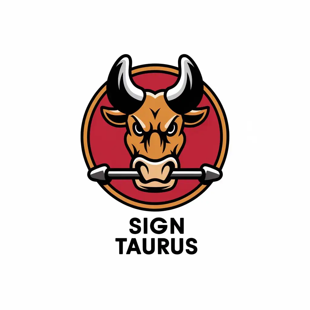 LOGO Design for Sign Taurus Vector Logo with Bull Symbol and Iron Rod Theme for Restaurant Industry