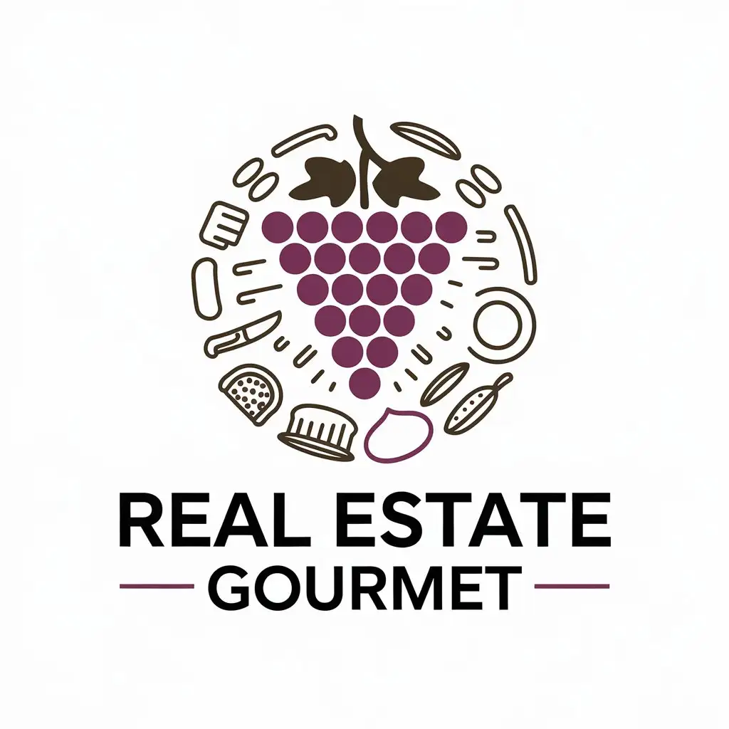 LOGO-Design-for-Real-Estate-Gourmet-Minimalistic-Grapes-and-Food-Theme