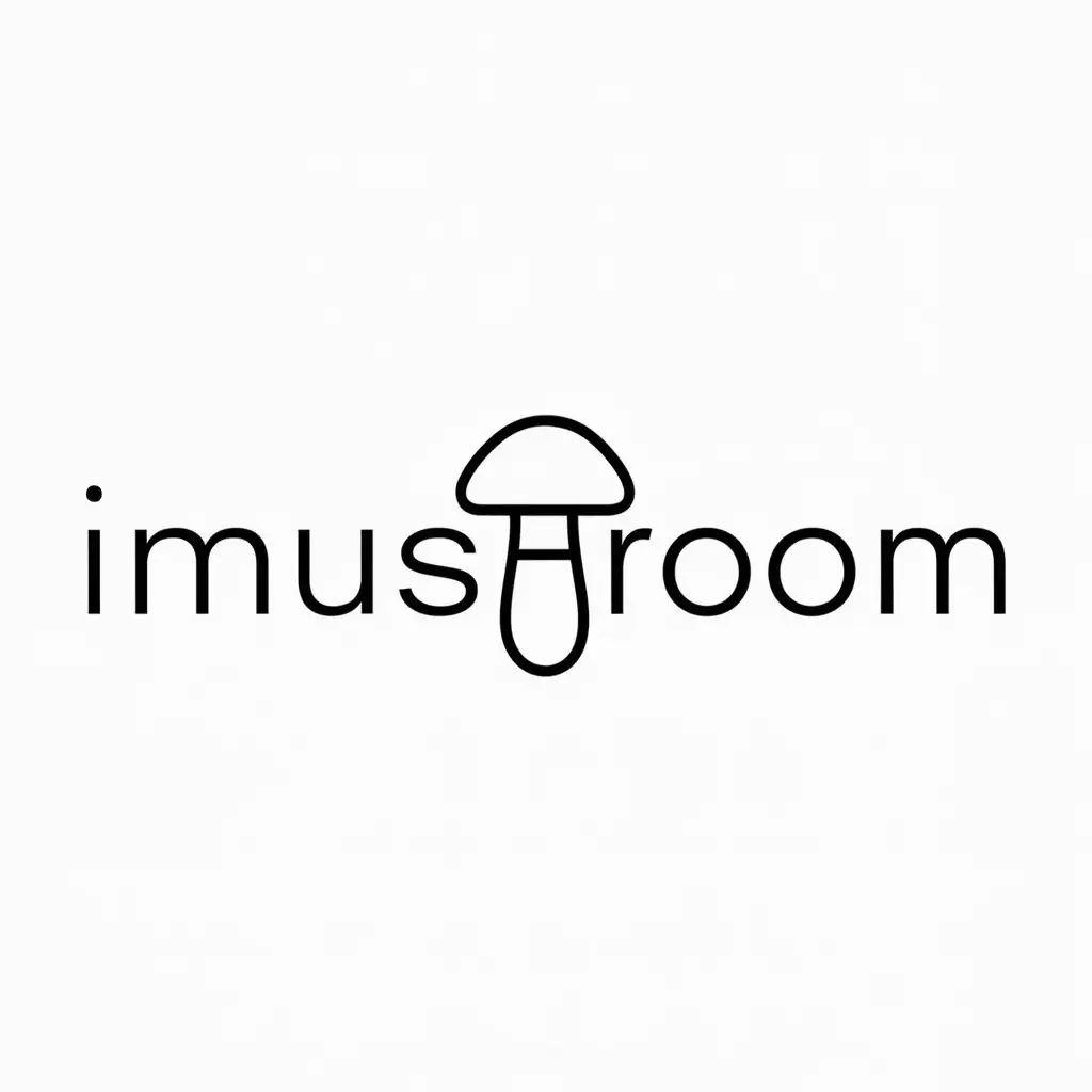 a logo design,with the text "imushroom", main symbol:mushroom,Minimalistic,clear background