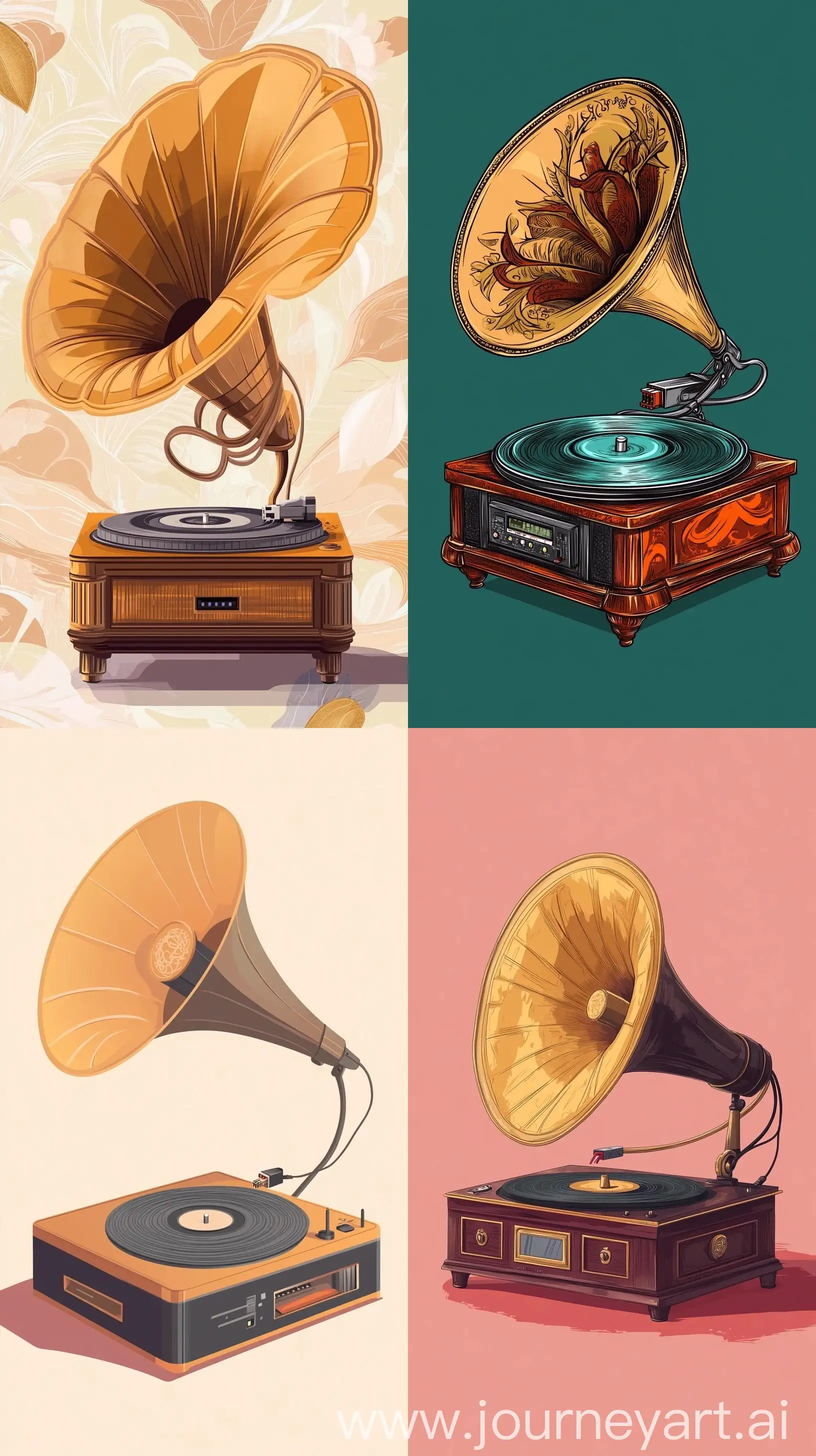 Modern-Gramophone-with-Ahura-Mazda-Symbol-and-USB-Flash-Connectivity