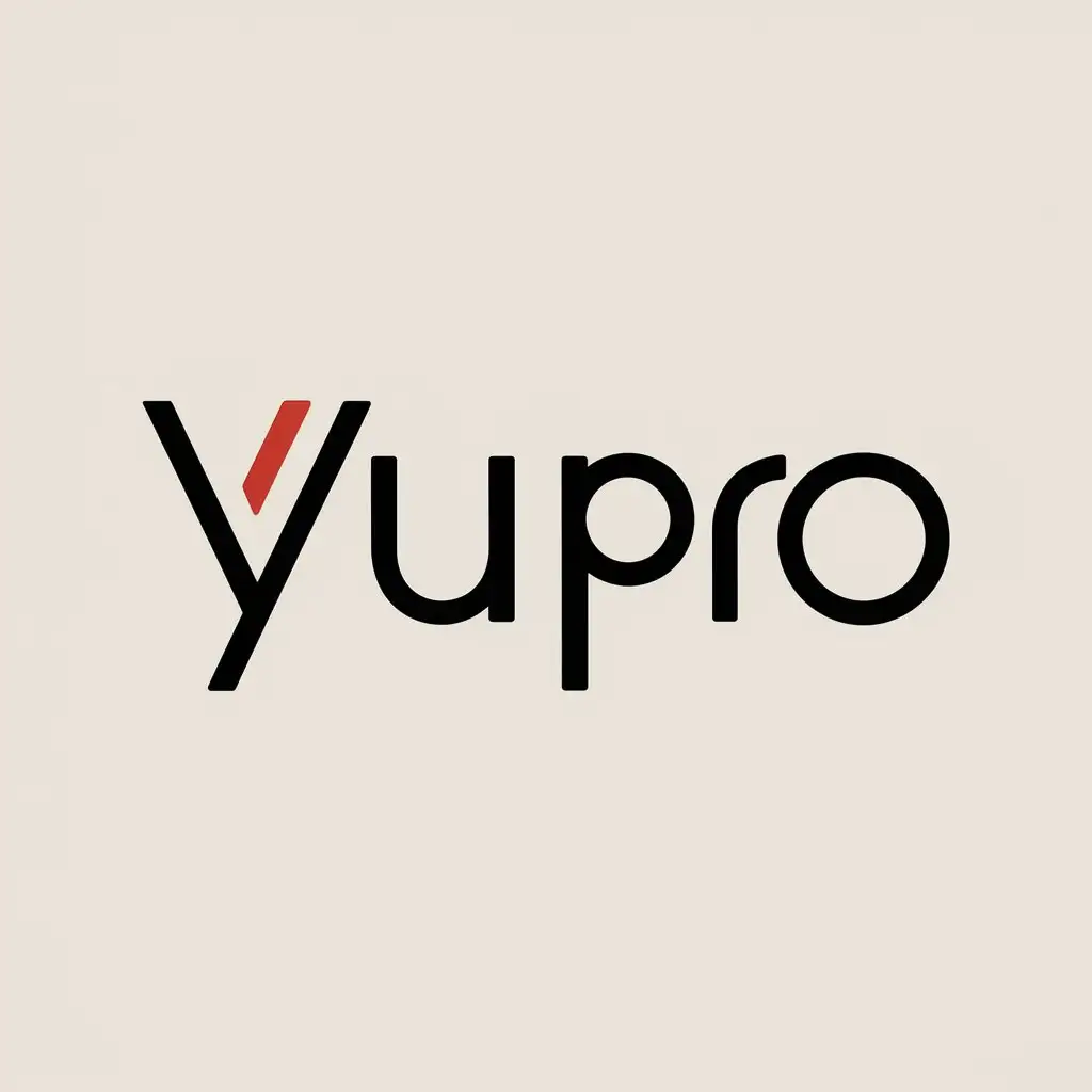 a vector logo design,with the text "YUPRO", main symbol:YU,Minimalistic,be used in Retail industry,clear background