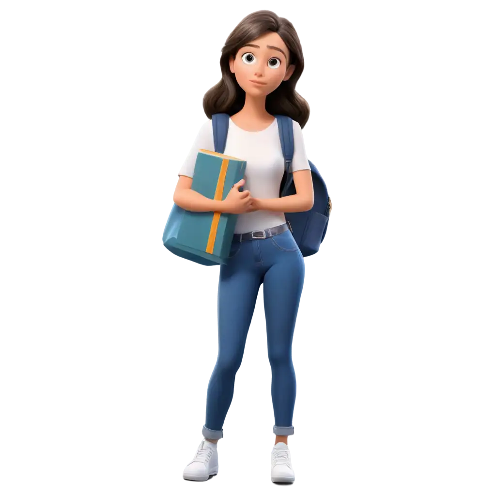 3D-Animated-PixarStyle-PNG-Image-of-a-Young-Woman-in-Casual-Attire-with-a-Puzzled-Expression