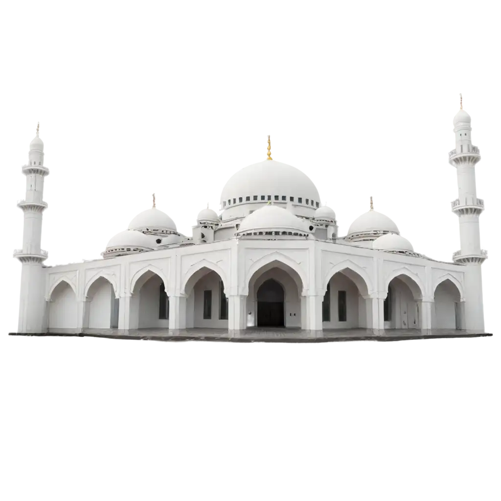 White-Mosque-PNG-Image-HighQuality-Digital-Artwork-Without-Shrubs-or-Trees