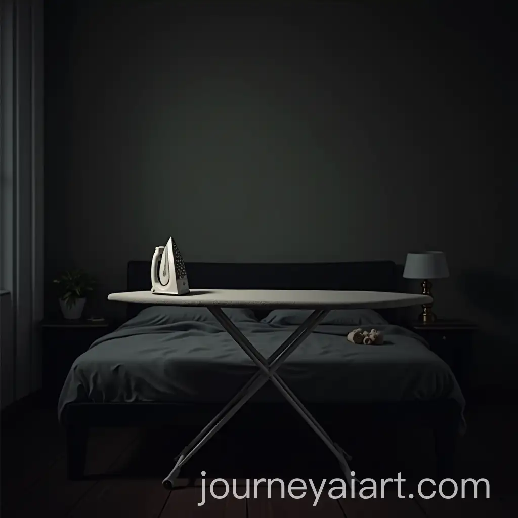 Realistic-Ironing-Board-in-Dark-Bedroom