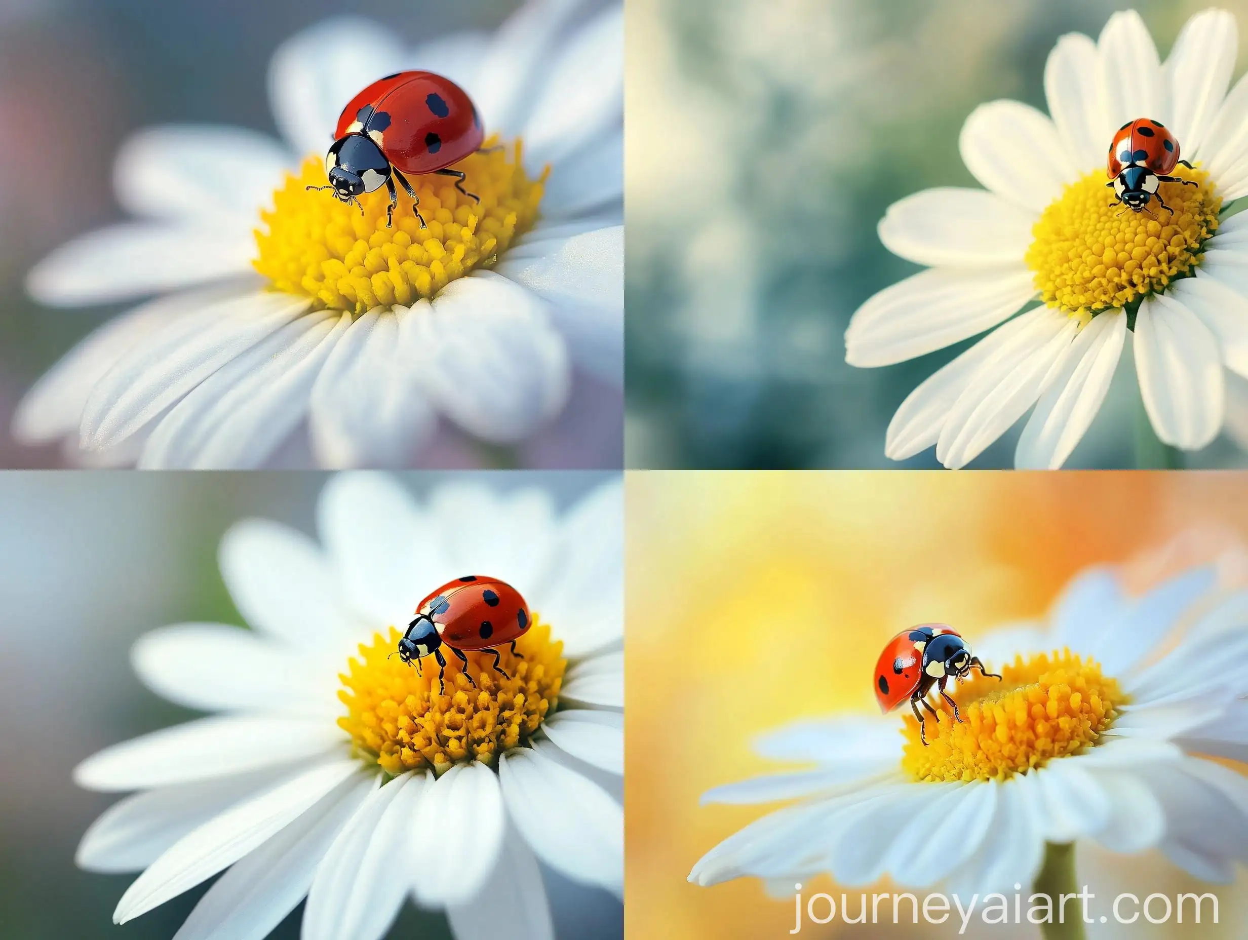 Daisy-Flower-with-Ladybug-on-Petal