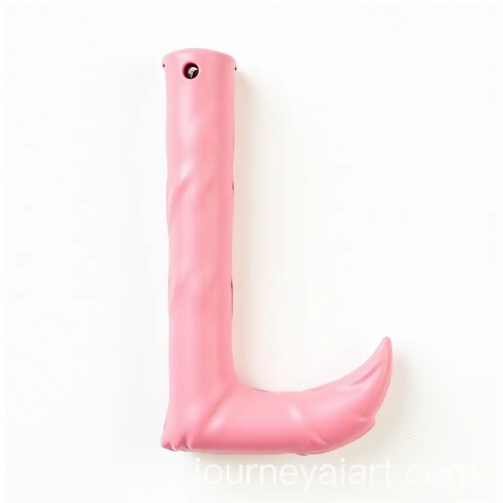 Blond-Pink-Flamingo-with-White-Curved-Background-in-the-Shape-of-Letter-L