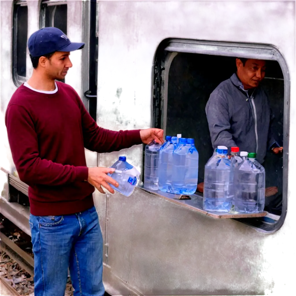 Man-Selling-Water-in-Trains-HighQuality-PNG-Image-for-Versatile-Use