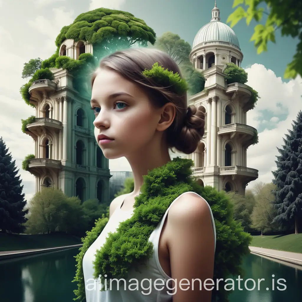 Young-Girl-in-a-Harmonious-Blend-of-Nature-and-Architecture