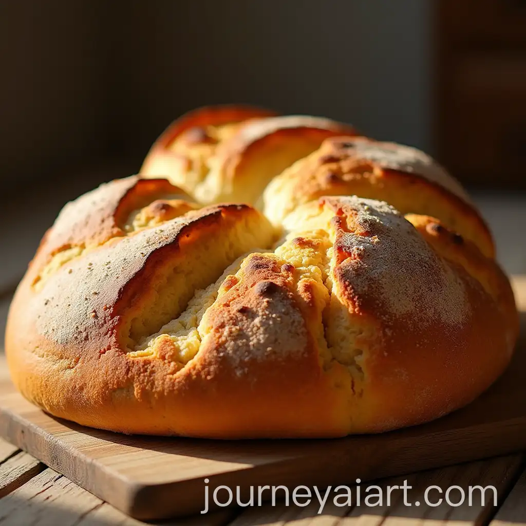 Vibrant-Ewa-Agoyin-and-Freshly-Baked-Bread-on-Rustic-Background