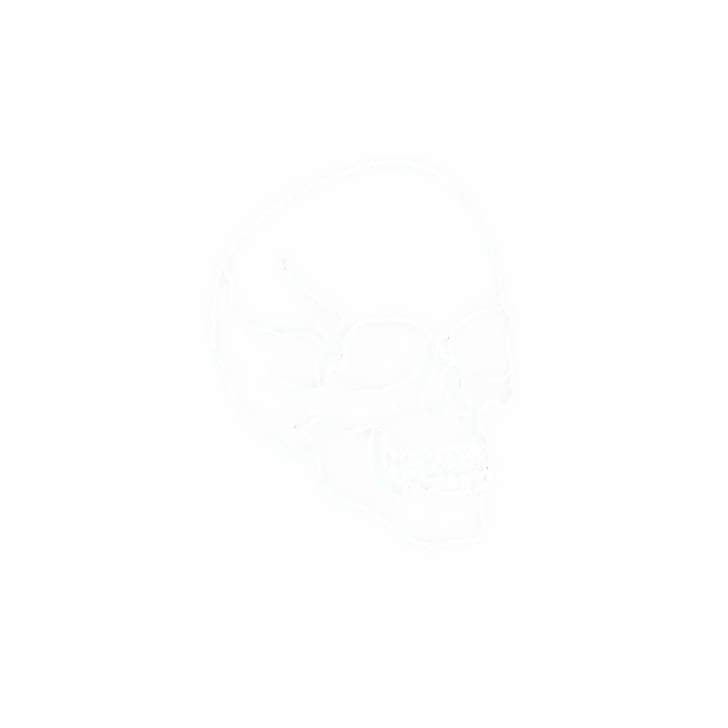 NeonLit-White-Skull-PNG-Eerie-Glow-for-Digital-Art-and-Design