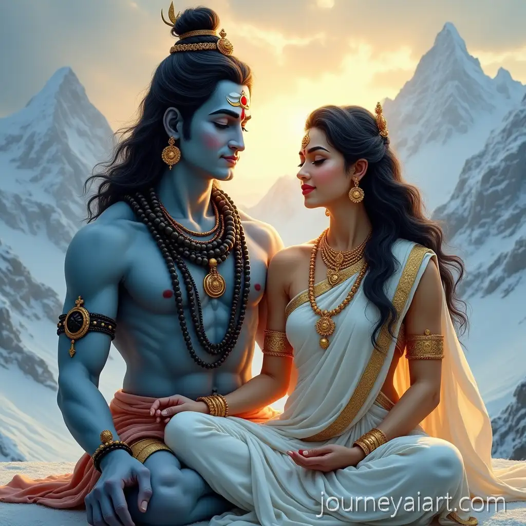 Lord-Shiva-and-Goddess-Parvati-MedShiva-and-Parvati-Meditationitating-on-Snowy-Himalayas-in-Divine-Serenity