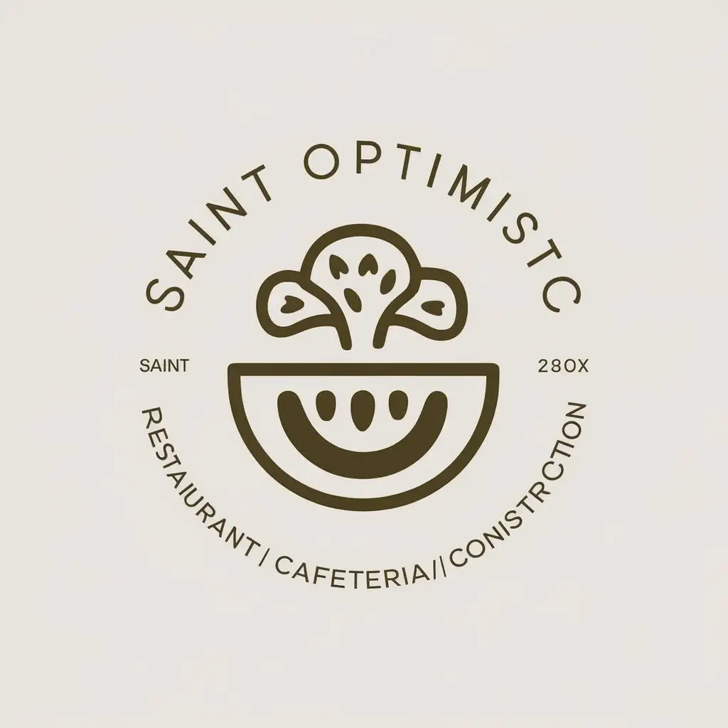 a vector logo design,with the text "Saint Optimistic Restaurant Company/Cafeteria/Business/Construction", main symbol:rice,Moderate,be used in Restaurant industry,clear background