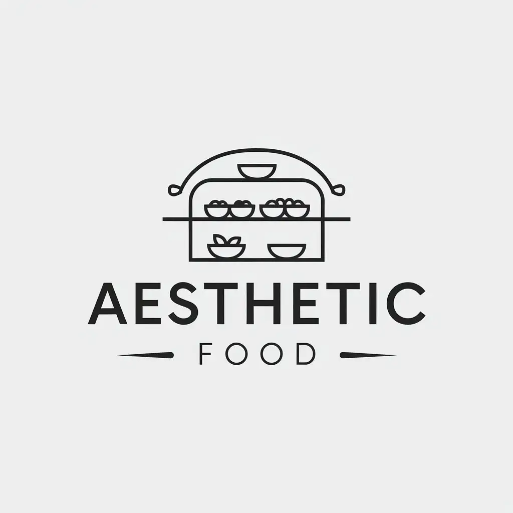 a vector logo design,with the text "Aesthetic Food", main symbol:buffet,Minimalistic,be used in Restaurant industry,clear background