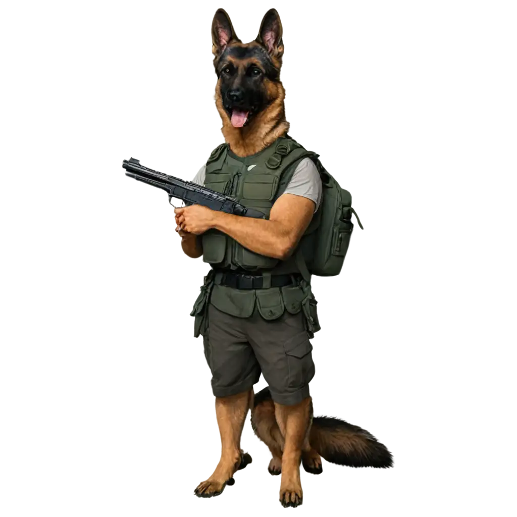 German-Shepherd-Dog-with-Grass-Joint-and-Beretta-Handgun-in-Military-Gear-PNG-Image