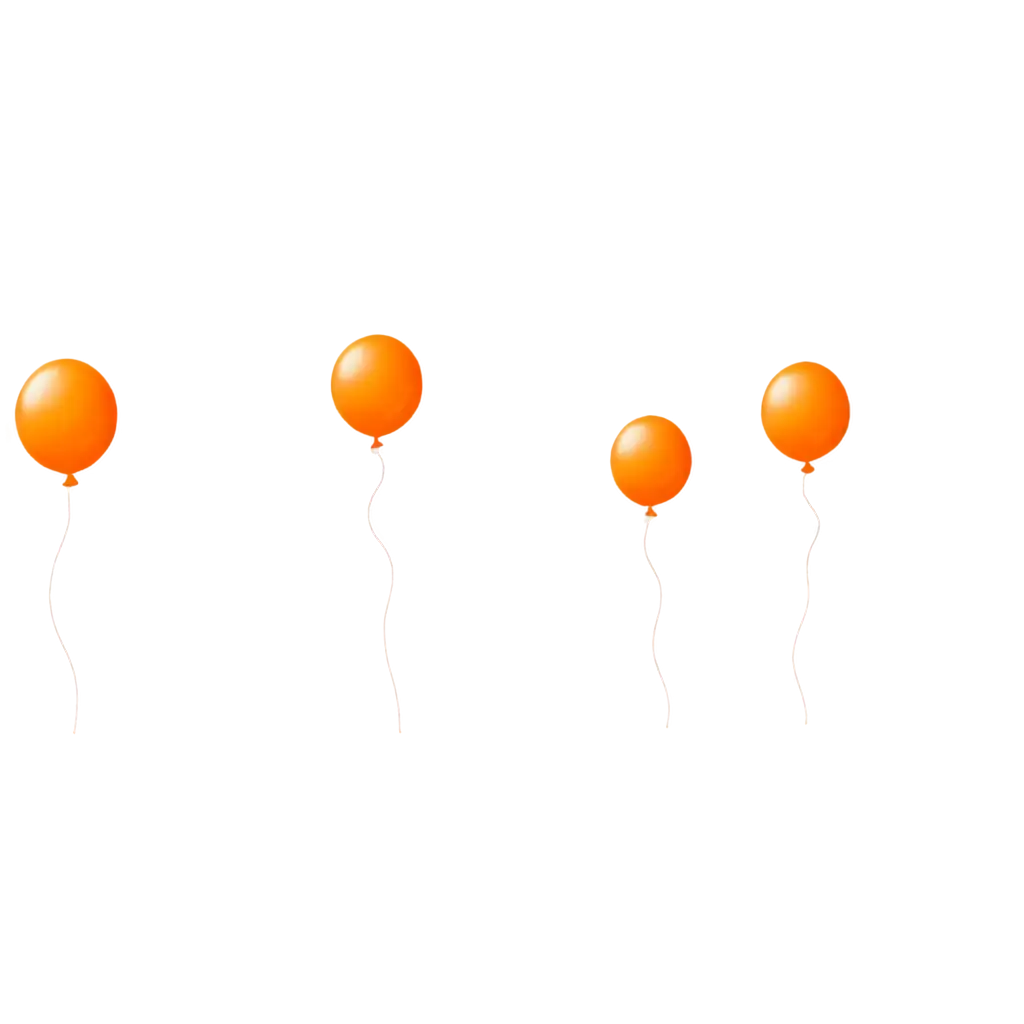 Create a png of a animated orange baloon