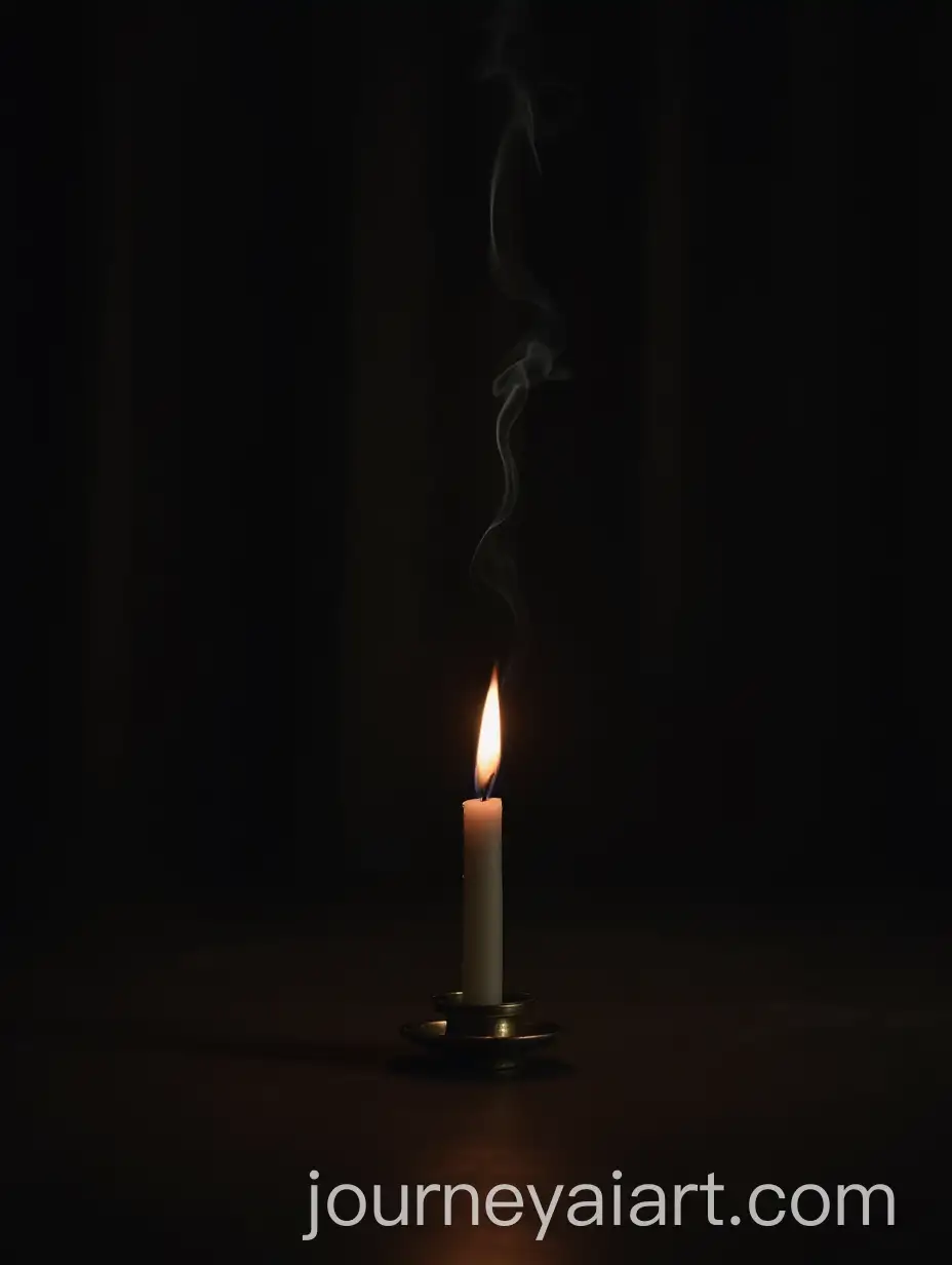 Silhouette-of-a-Girl-with-Extinguished-Candle-in-Dark-Mystical-Setting
