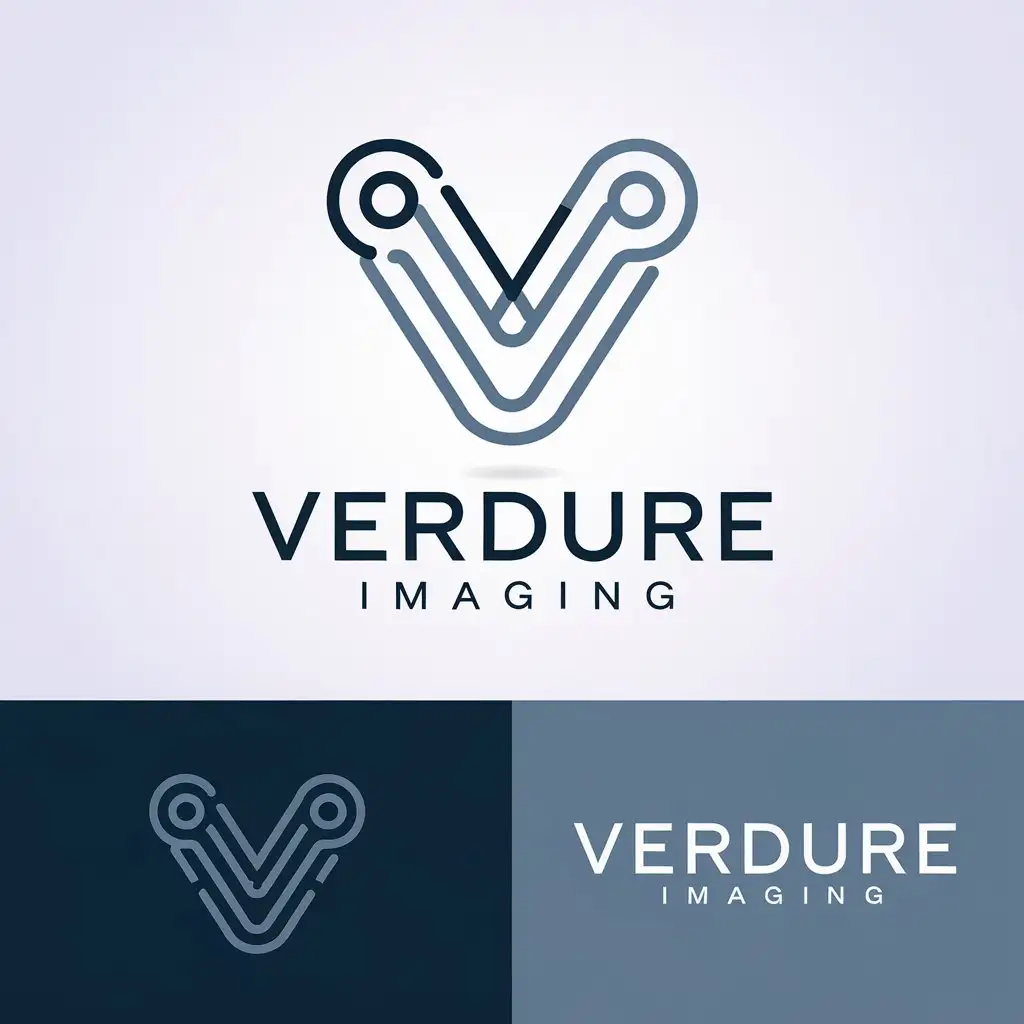 LOGO Design for Verdure Imaging Modern Minimalist AI Ultrasound with Blue Grey and White Colors