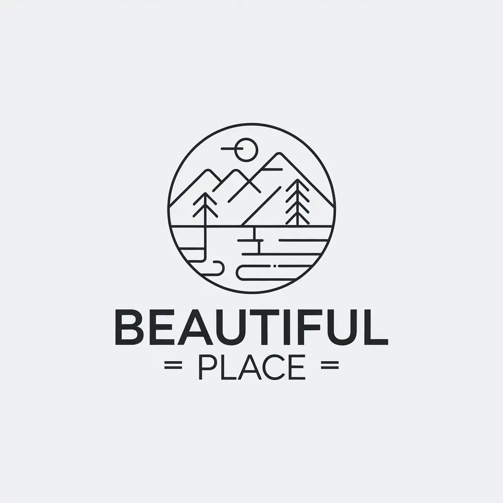 LOGO Design for Beautiful Place Minimalistic Vector Design for the Restaurant Industry