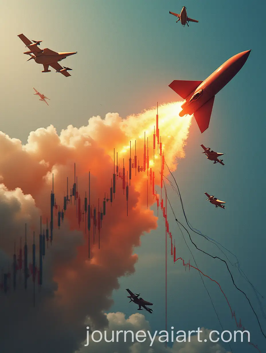 Wall-Street-Financial-Chart-Transforms-into-Missiles-with-War-Imagery-and-Drones