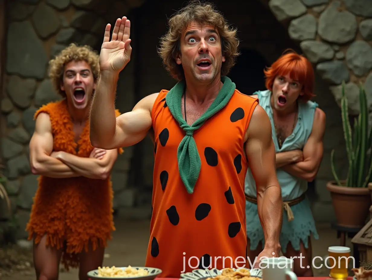 Will-Ferrell-as-Fred-Flintstone-in-Cave-Man-Costume-Eating-Tamales