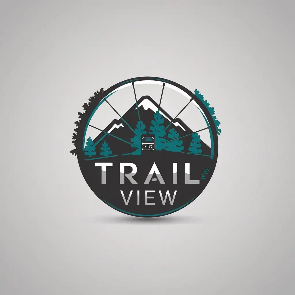 LOGO Design for Trail View Mountain Bike Gopro Adventures with Vibrant NatureInspired Colors