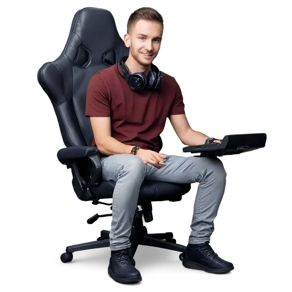 HighQuality-PNG-Image-of-a-Tech-Gamer-in-a-Gaming-Chair-for-Enhanced-Visual-Appeal