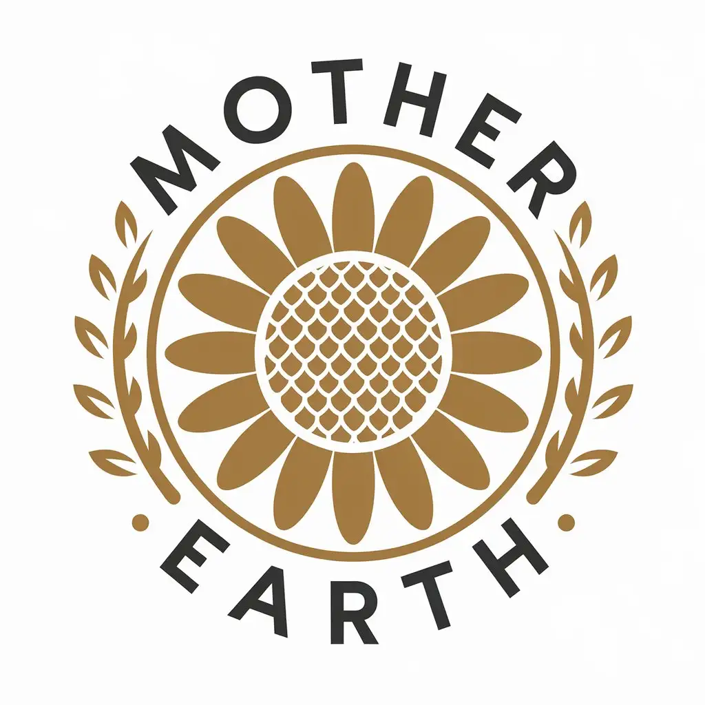 a vector logo design,with the text "Mother Earth", main symbol:Sunflower seed,Moderate,be used in plant oil industry,clear background