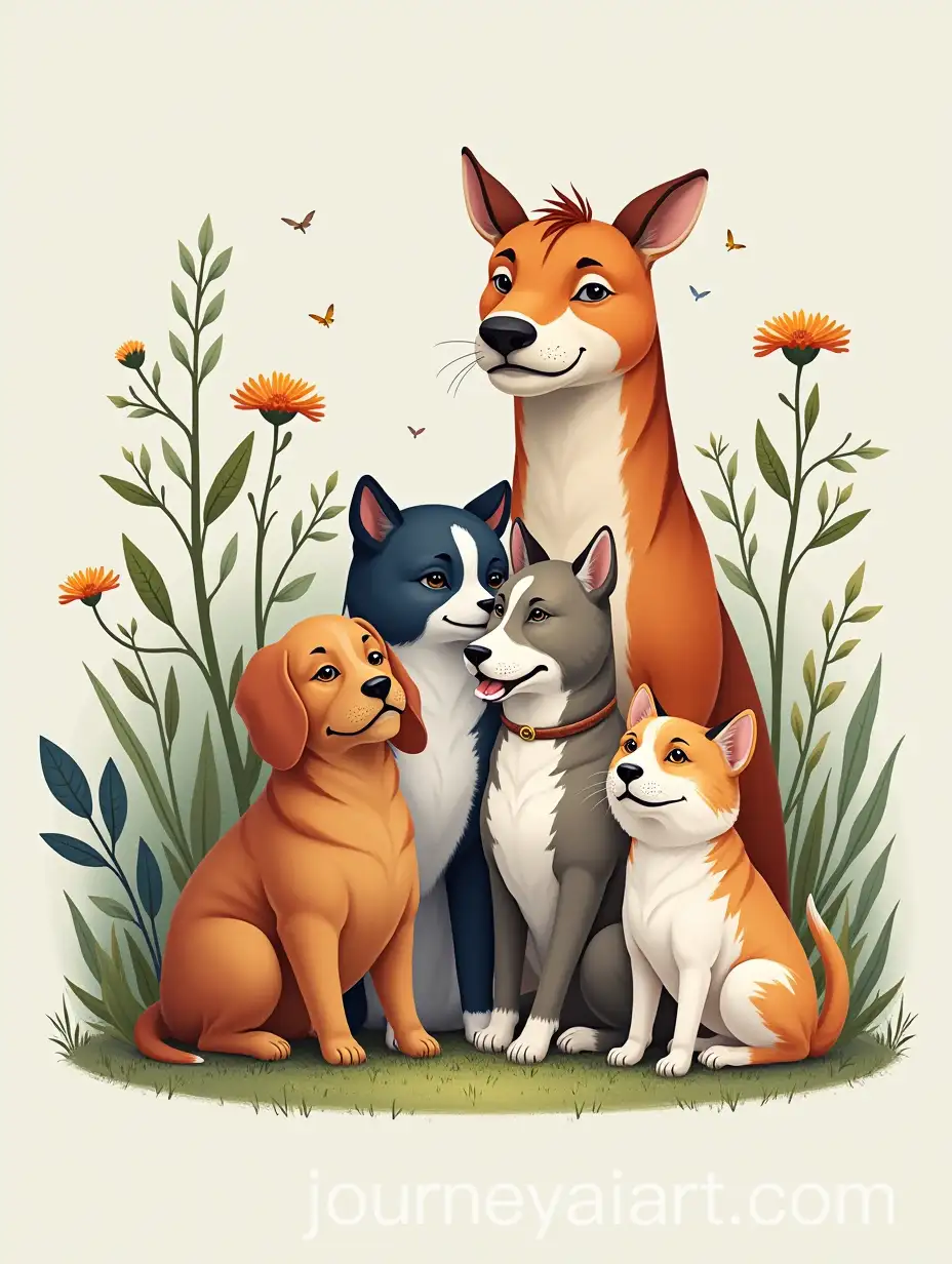Diverse-Animals-and-Pets-Interacting-in-a-Natural-Environment