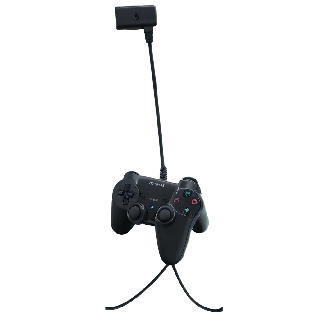 HighQuality-PNG-of-a-Playstation-Game-Controller-with-Vertical-Cord-for-Enhanced-Visual-Appeal