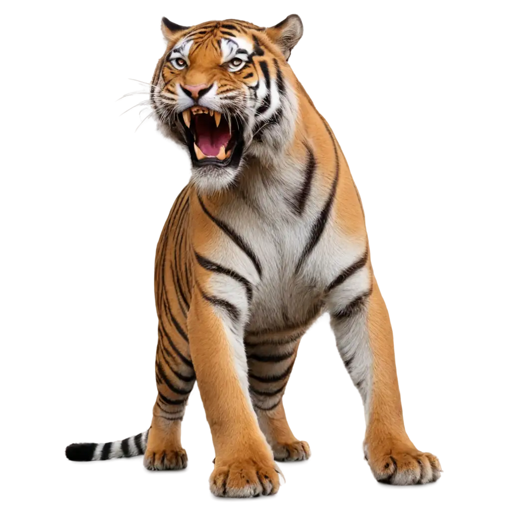 HighQuality-PNG-of-a-Standing-and-Roaring-Tiger-for-Versatile-Applications