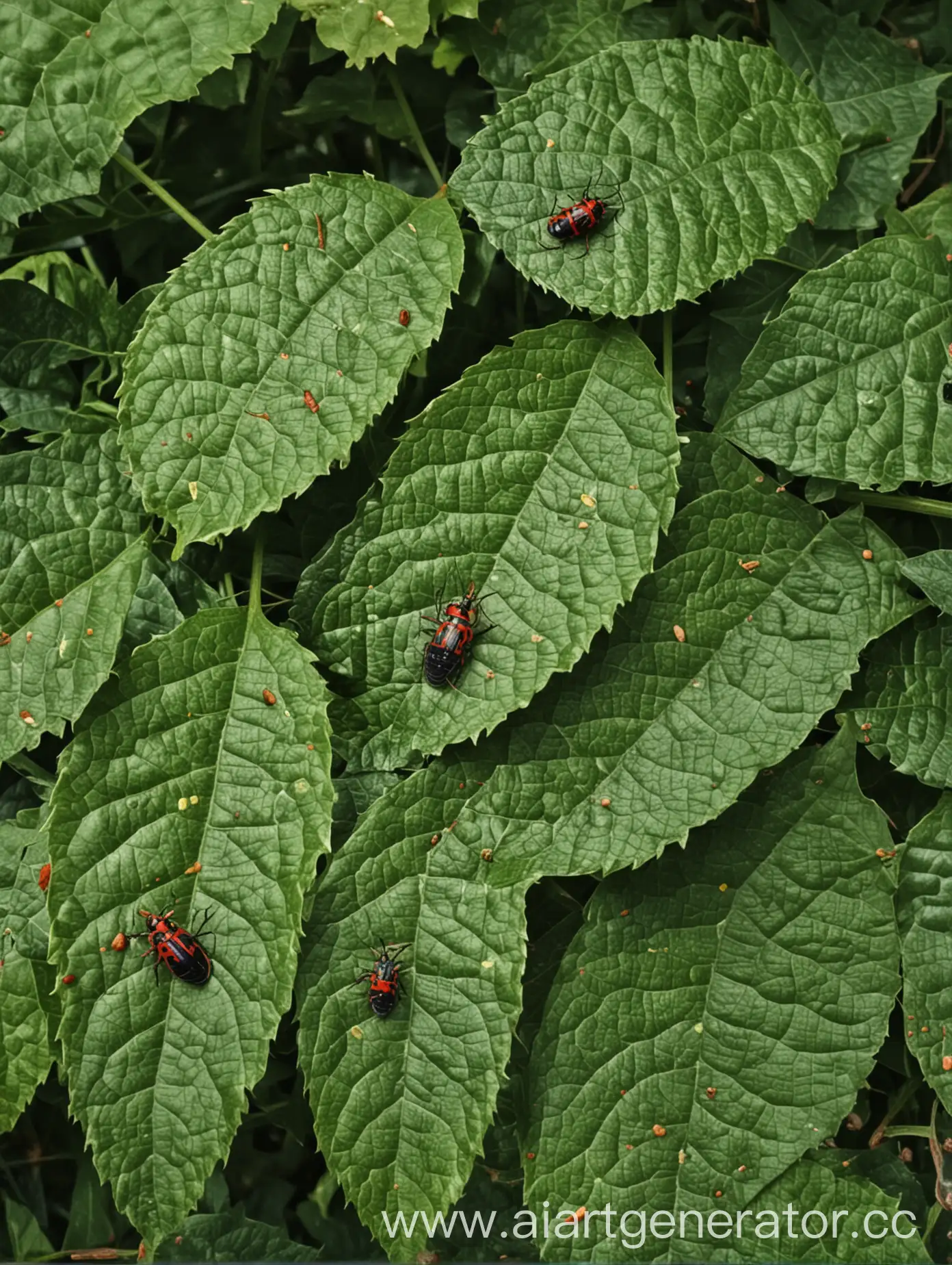 Insects-Crawling-on-Vibrant-Green-Leaves