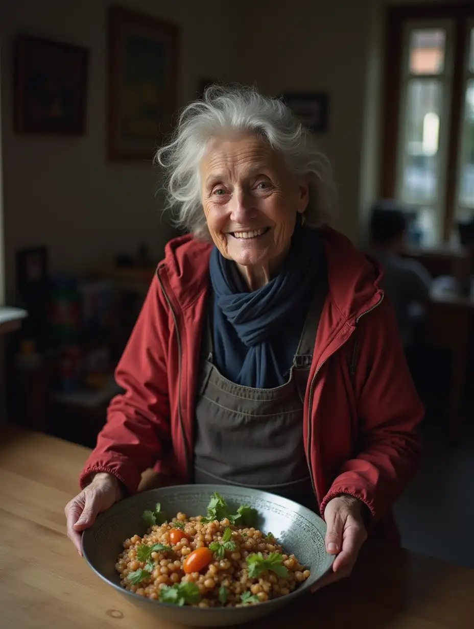 Homeless woman Buying a Meal