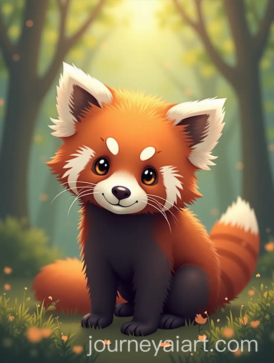Tranquil-Cartoon-Red-Panda-Illustration