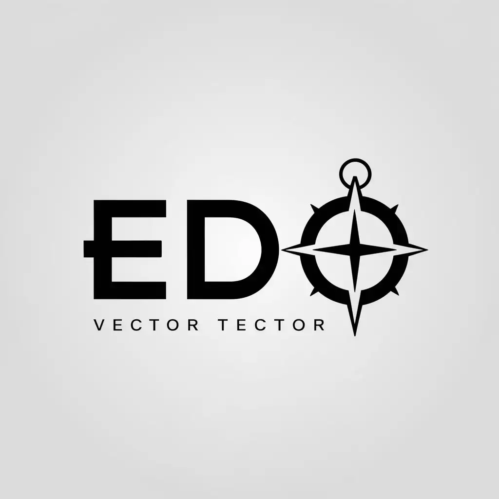 LOGO Design for EDG Black and White Minimalist Compass Symbol for Travel Industry