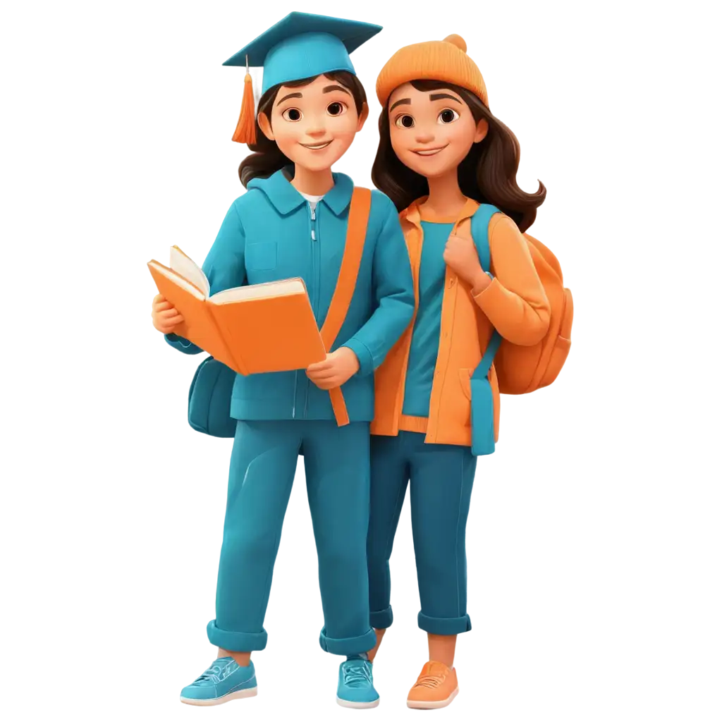 Vibrant-Education-Illustration-in-Orange-and-Blue-PNG-Format-for-Creative-Learning-Visuals