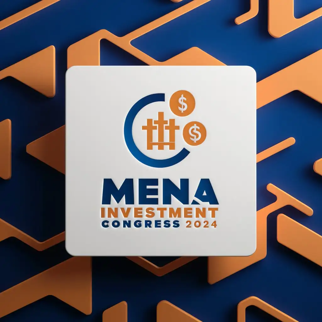 LOGO Design for MENA Investment Congress 2024 Blue Orange with Money Investment Theme