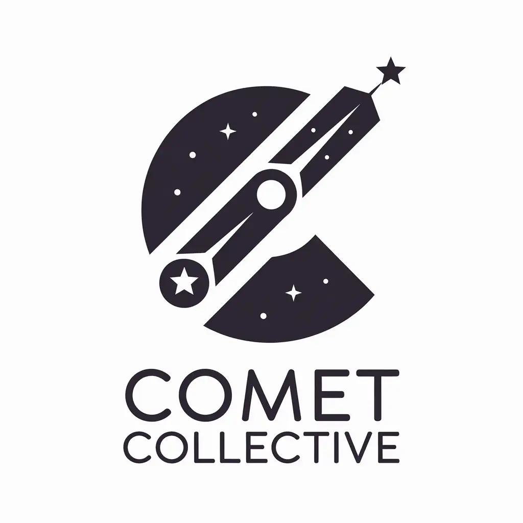 LOGO Design for Comet Collective Vector Design with Comet Symbol for Nonprofit Industry