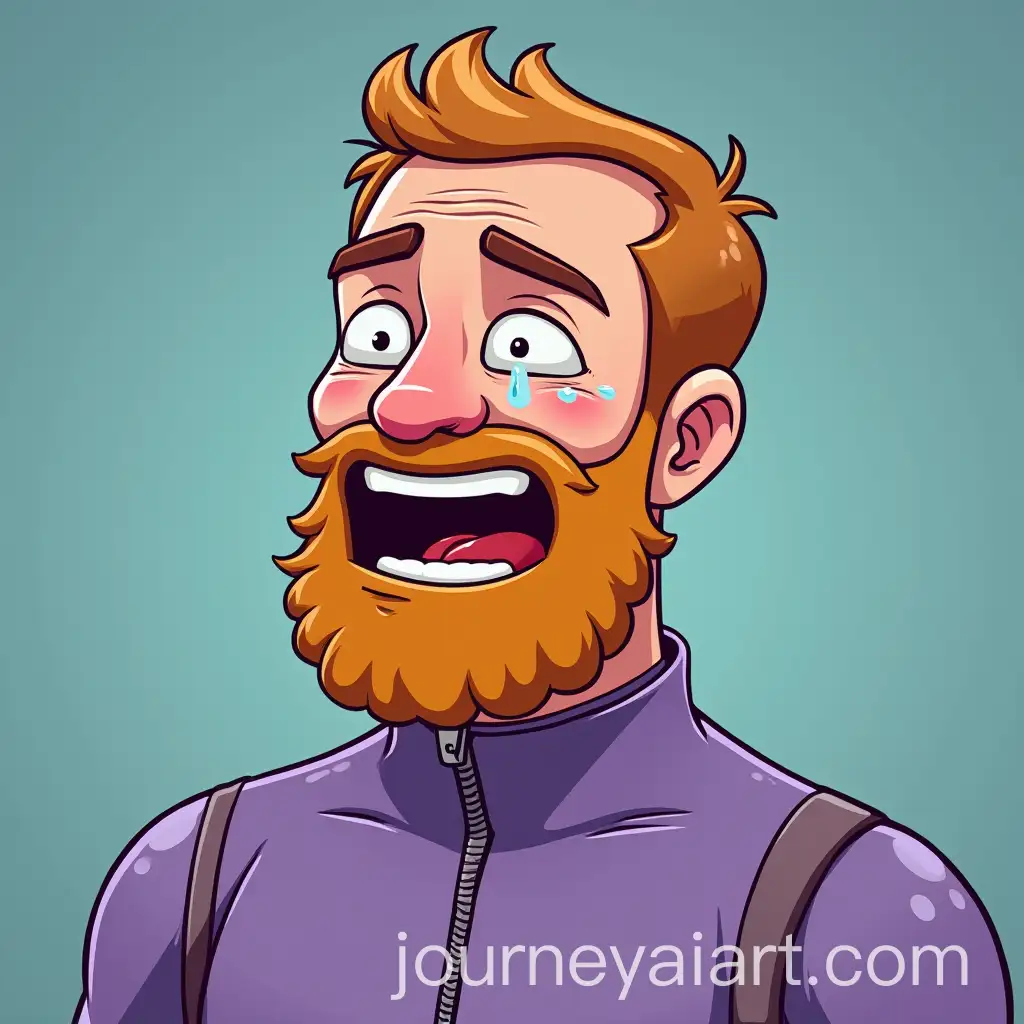 Man-in-Lavender-Dive-Suit-Laughing-Heartily