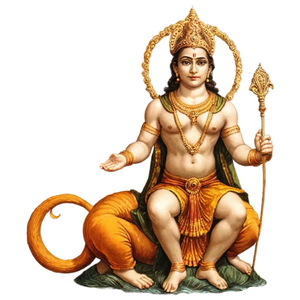 PNG-Image-of-Lord-Rama-Astride-a-Lion-Surmounting-a-Dragon-A-Mythological-Masterpiece