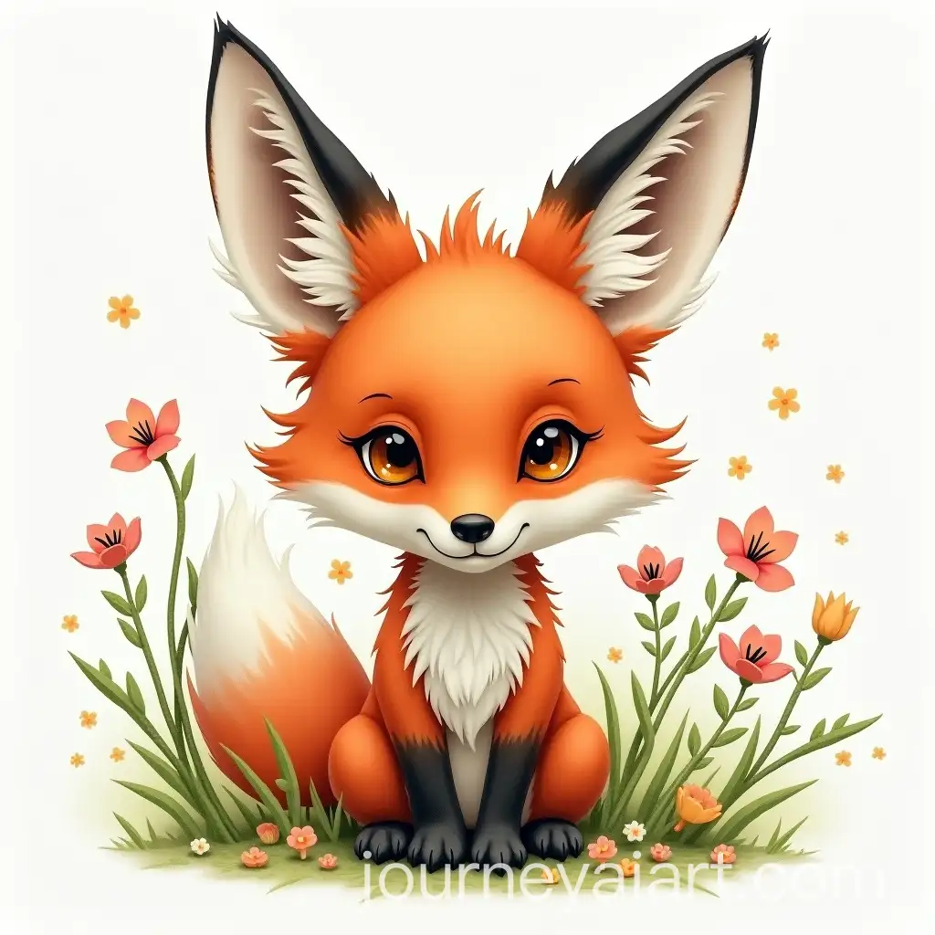 Little-Fox-in-Organic-3D-Graffiti-Style-with-Watercolor-Masterpiece