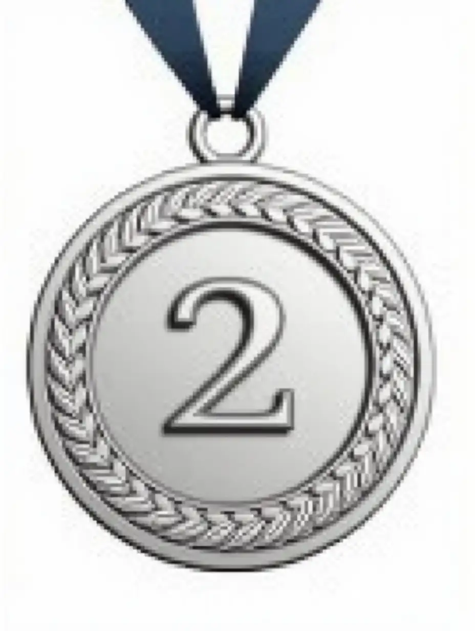 Silver-Medal-with-Number-Two-Centered-Transparent-Background