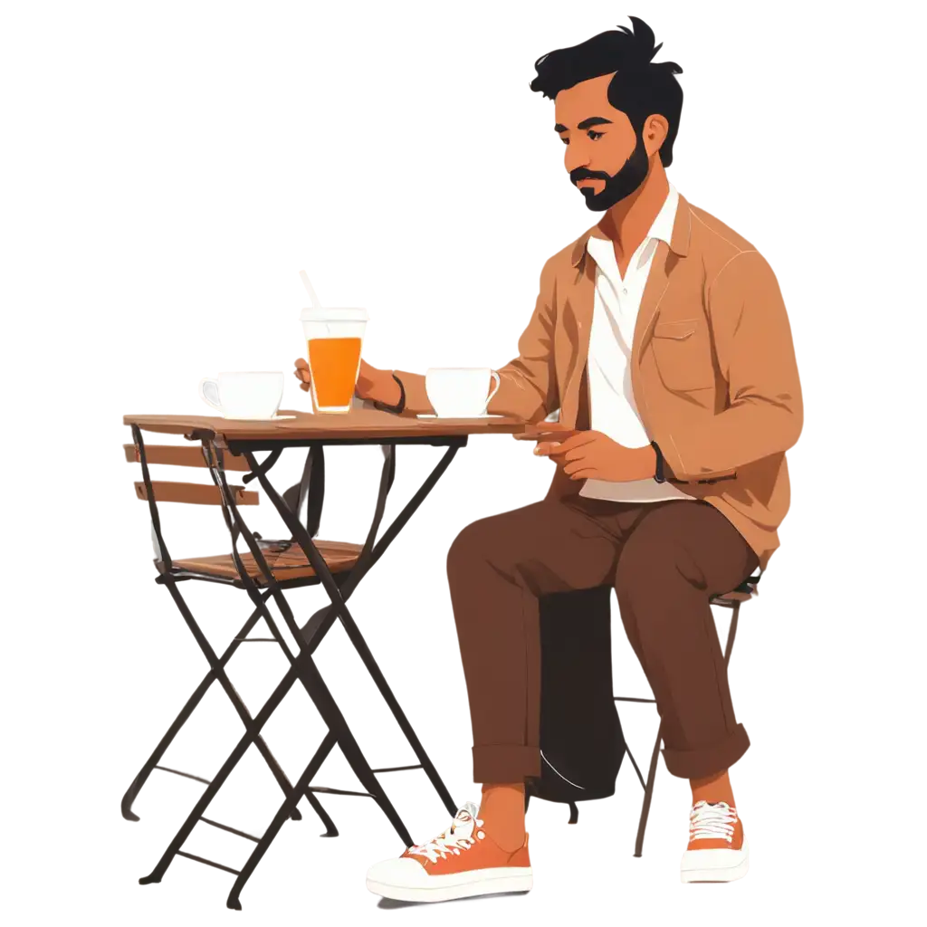 Cartoon-PNG-Image-of-a-Man-Enjoying-Tea-in-an-Indian-Street-Style-Cup