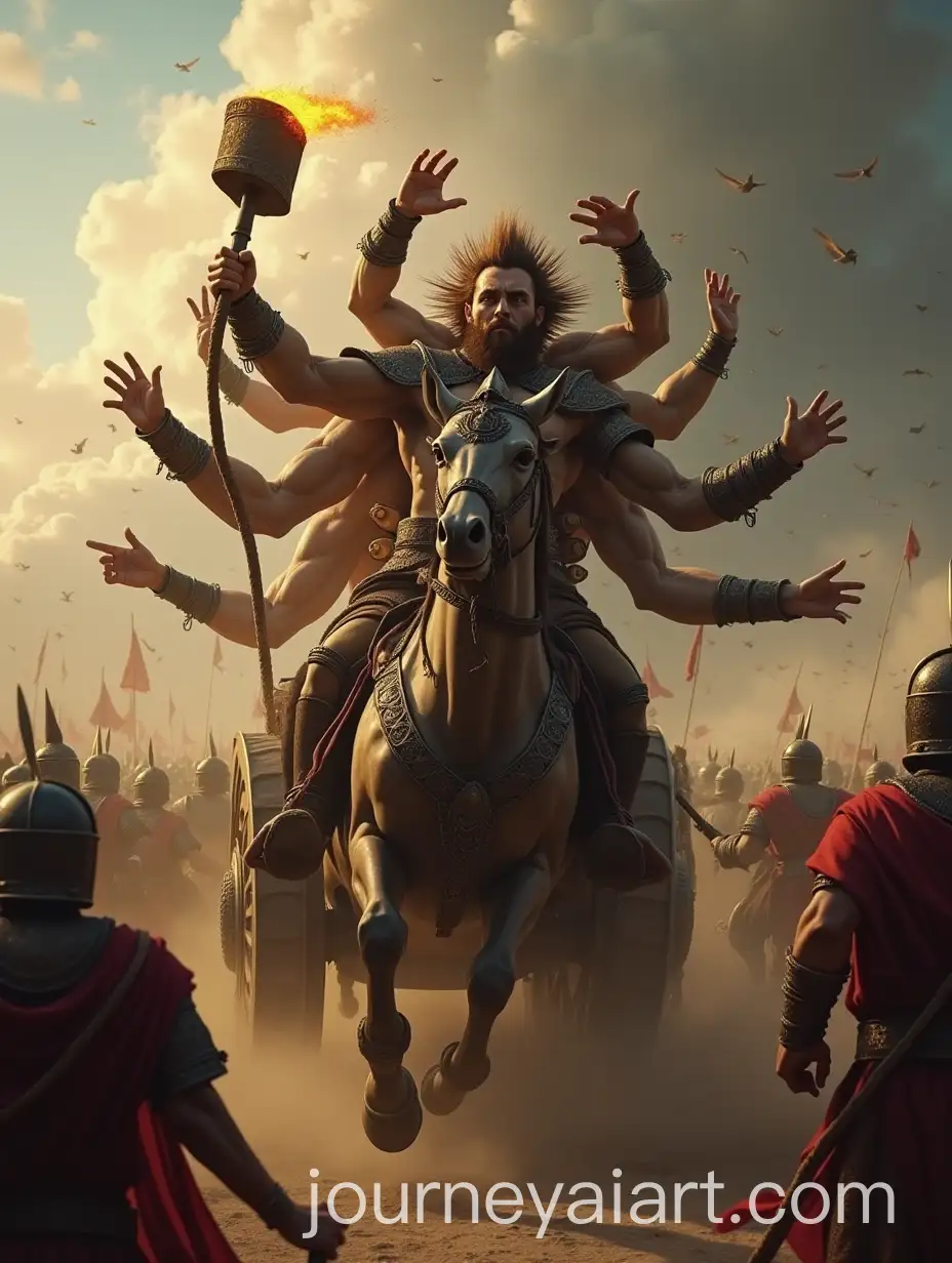 Mythical-Warrior-with-Ten-Heads-on-a-Chariot-in-a-Battle-Scene